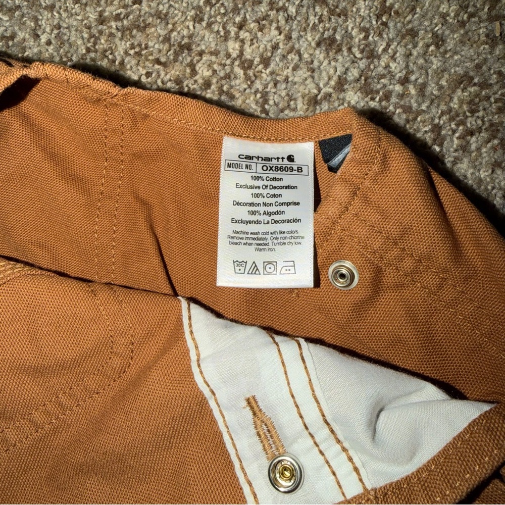Carhartt Toddler Washed Canvas Duck Bib Overalls Carhartt  Brown Size 3T - Picture 6 of 7
